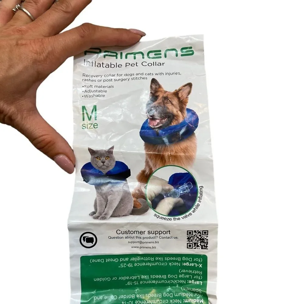 New without Tags Primens Inflatable Pet Collar‎ Size Medium